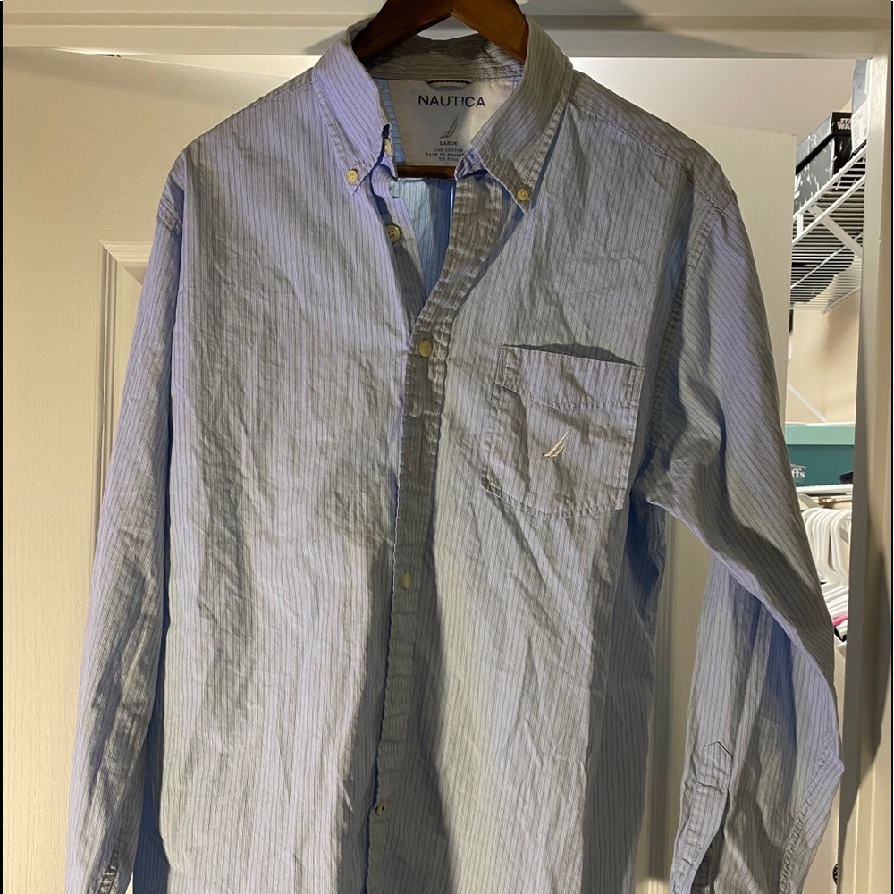 Light Blue Nautica Button Up Shirt size Large